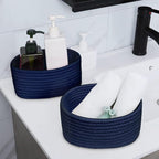 ABenkle 【2 Pack】 Small Woven Baskets, Tiny Oval Shallow Storage Baskets - Image 4