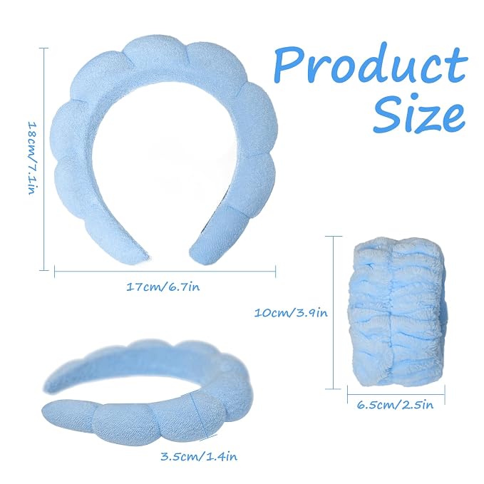 Beleki Spa Headband for Washing Face, Sponge Makeup Skincare Headband & - Image 2