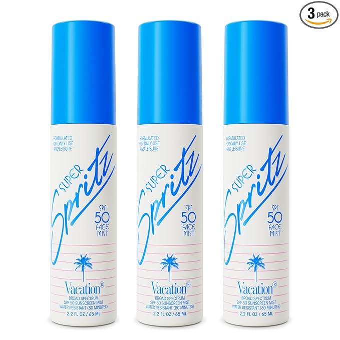Vacation Super Spritz SPF 50 Face Mist, Daily Face Sunscreen Spray, Clean & by Vacation