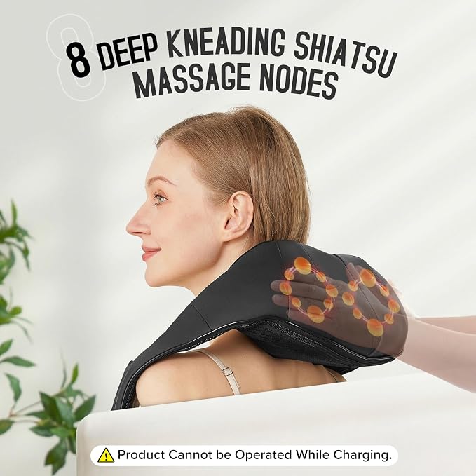 Cordless Shiatsu Neck and Shoulder Massager, Back Massager - Image 7