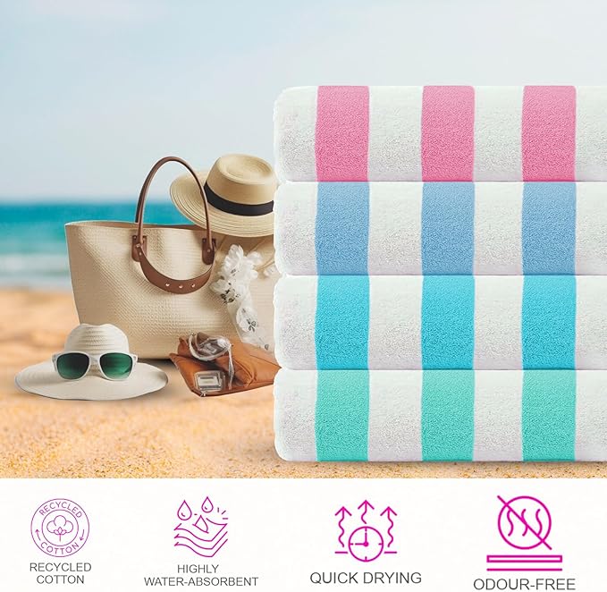 CASA COPENHAGEN Cabana Beach Towel Designed in Denmark Rough and Tough - Image 3