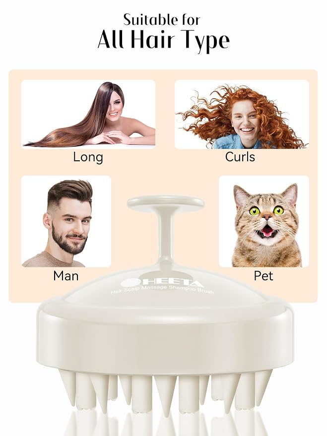 HEETA Hair Scalp Massager Brush, Updated Hair Shampoo Brush, Wet & Dry Scalp - Image 7