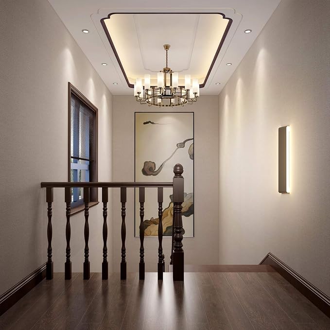 Aipsun 20W/24in Rectangular LED Black Modern Wall Sconce Horizontal Up and Down - Image 3