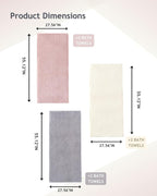 sakano 6-Piece Colorful Microfiber Bath Towel Set - Image 2