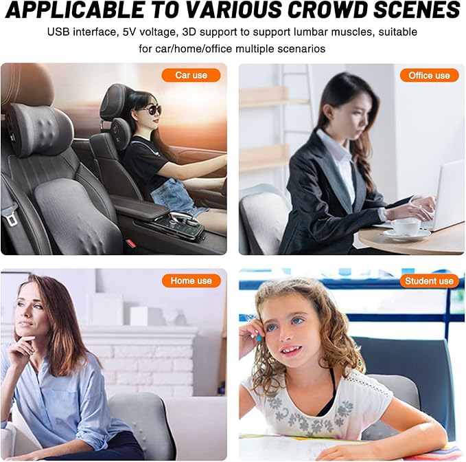 Lumbar Support Pillow for Office Chair Lumbar Support Pillow for car Heated - Image 5