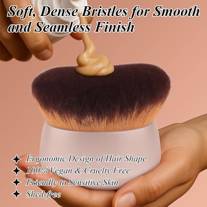 75MM Extra Large Self Tanner Kabuki Makeup Brush – Ultra Soft Dense Vegan - Image 3