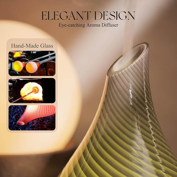 Porseme 280ml Essential Oil Diffuser Glass Color Changing Aroma Air Diffusers - Image 5
