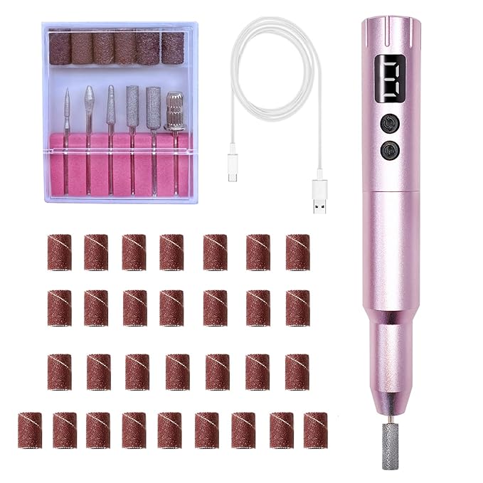 Nail Drill Kit Electric Rechargeable Set Cordless Nail Art Grinding Machine by Unknown