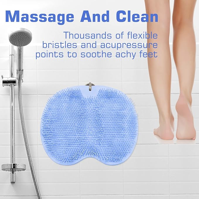 2PACK Shower Foot Scrubber Mat Back Washer Back Exfoliating Bath Wash Pad Wall - Image 6