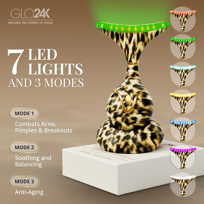 GLO24K 7 Color Beauty Device – Triple LED Action & Vibration Technology Facial - Image 3