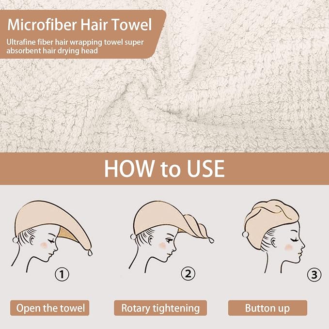 CZZXI 3 PCS Microfiber Hair Towel - Image 5