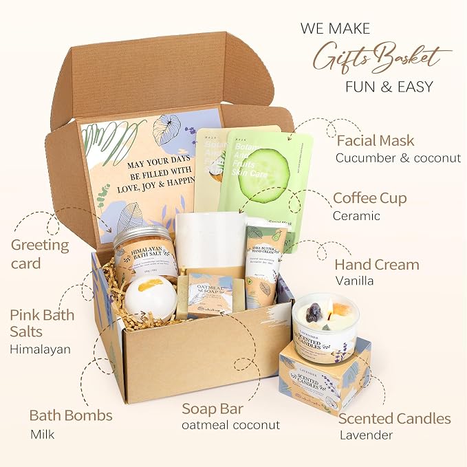 Gifts for Women, Birthday Gift for Women Spa Gifts Self Care Baskets Christmas - Image 2