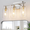 3 Light Bathroom Light Fixtures Brushed Nickel Vanity Light Over Mirror Modern by HCCZLighting