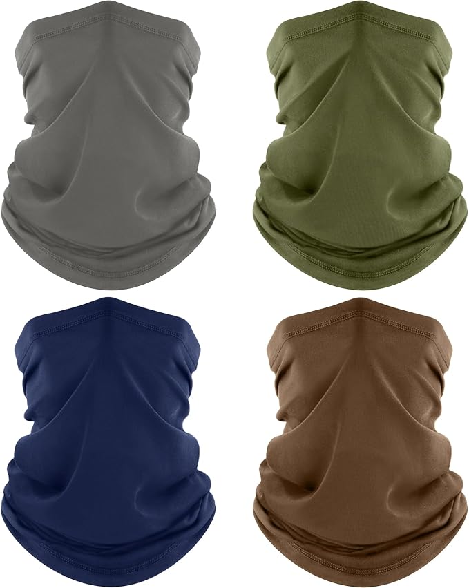 ROXUN 4 Pack Neck Gaiter, Cooling Breathable Face Mask UV Protection Scarf by Roxun