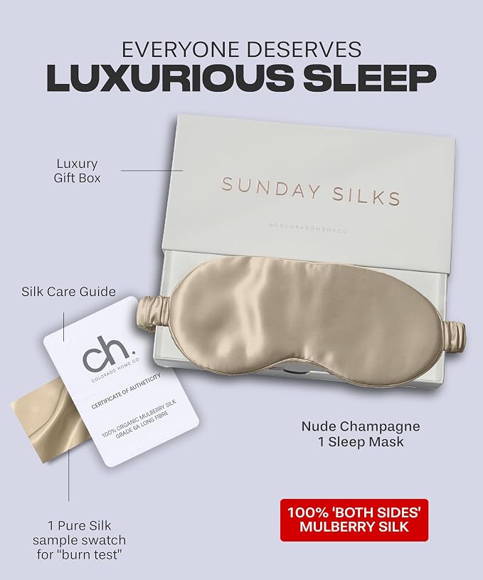 SUNDAYSILKS™ Exclusive Mulberry Silk Sleep Mask | Soft Eye Covers, and - Image 4