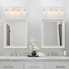 4 Light White Bathroom Light Fixtures Vanity Light Over Mirror Modern Wall - Image 2