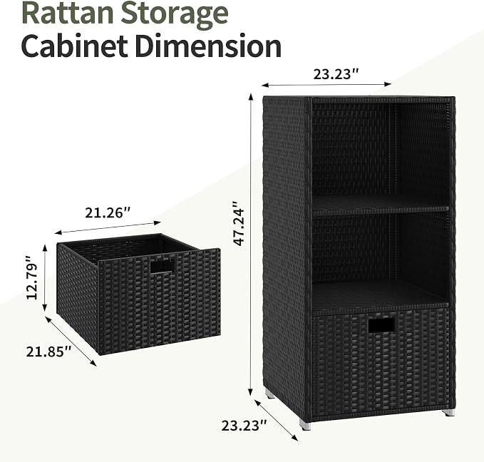 Outdoor Pool Towel Rack Cabinet, Rattan Wicker Pool Storage Bins Storage - Image 4