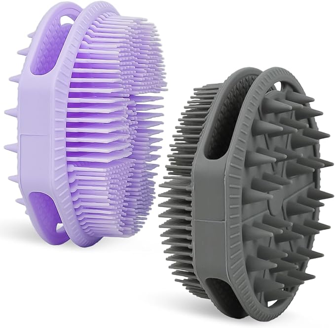 2-Pack Soft Silicone Dual-Sided Body Scrubber & Loofah | Gentle Exfoliating by HAYSNA