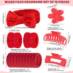 16 Pcs Skincare Headband Set, Face Washing Headband - Image 2
