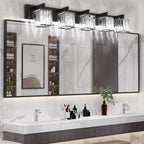 Aipsun Bathroom Vanity Light Black Light Fixtures 5 Light Crystal Vanity Light - Image 3
