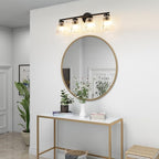 OCIOC Bathroom Vanity Light, 4-Light Modern Matte Black Wall Sconce - Image 8