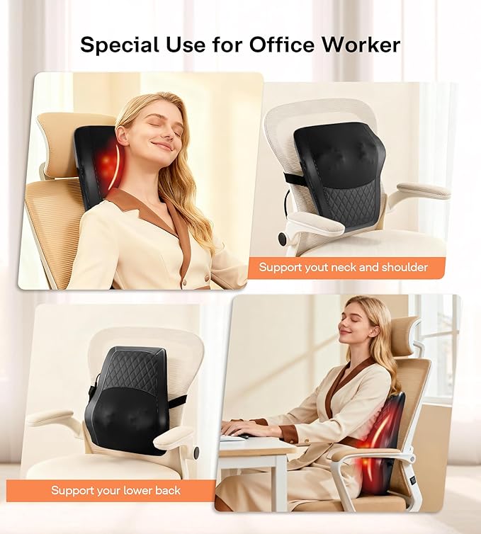 ALLJOY Back Massager with Heat, Electric Shiatsu Massage Pillow with LCD Display - Image 6