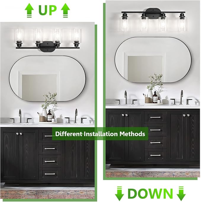 Ascher 4-Light Bathroom Light Fixtures, Modern Vanity Lights - Image 2