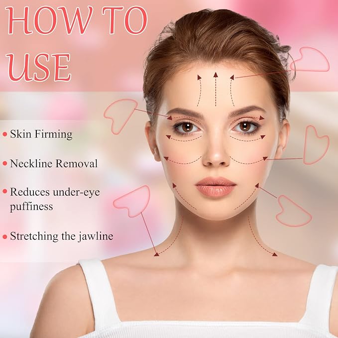 Sherr 24 Pcs Gua Sha Facial Tool Resin Gua Sha Massage Tool Heart Shaped Gua - Image 6