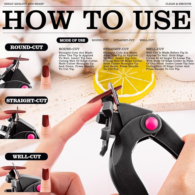 Black Acrylic Nail Clippers, Adjustable Nail Tip Cutter - Image 3