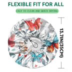 2 PCS Shower Cap Waterproof Double Layer Elastic Adjustable Reusable Hair Bath - Image 2
