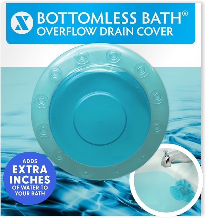 SlipX Solutions Bottomless Bath, Essential Overflow Drain Cover by SlipXSolutions