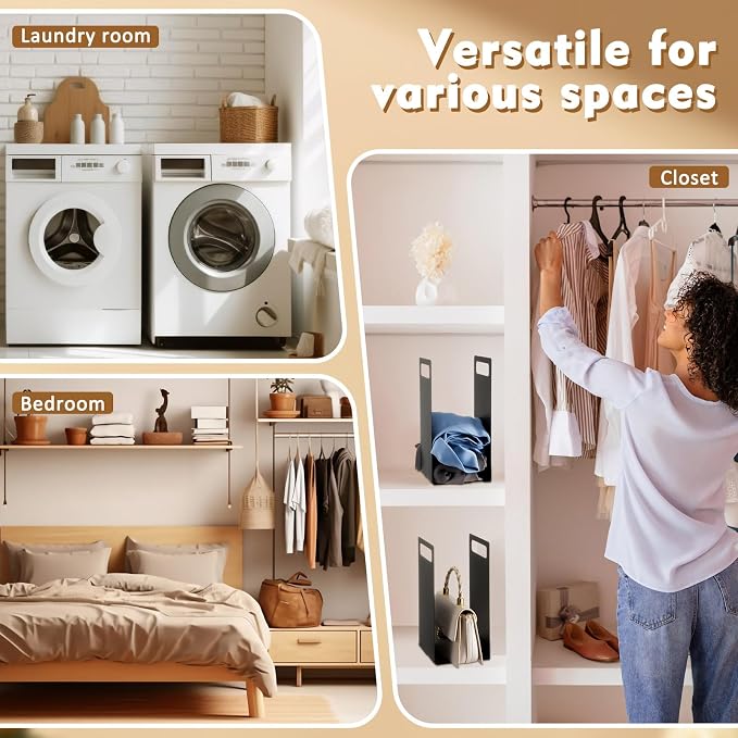 LEIFIDE Set of 4 Interlocking Towel Organizer Metal Bathroom Towel Storage Rack - Image 6