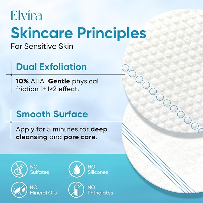 Elvira Glycolic Acid Exfoliating Facial Pads - Image 6