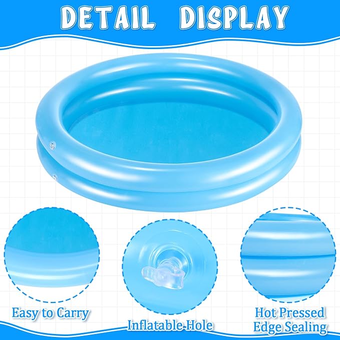 2 Pack Blue Inflatable Pool Foot Bath Basin, Swimming Pool Clean Feet, Foot - Image 5