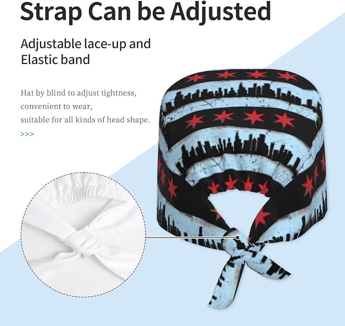 Adult Working Cap Adjustable Cleaning Work Sweatband Scrub Hat Tie Back Hats - Image 4