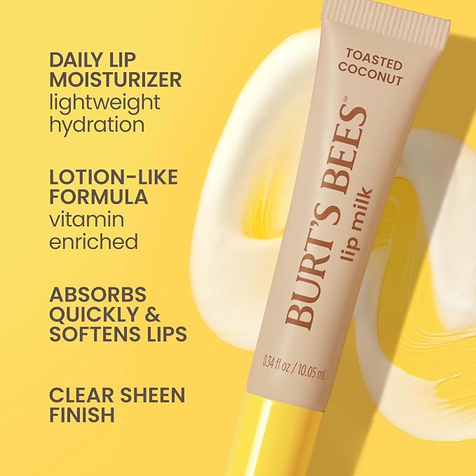 Burt’s Bees Lip Milk, Daily Lip Moisturizer, Toasted Coconut, Vitamin Enriched - Image 2