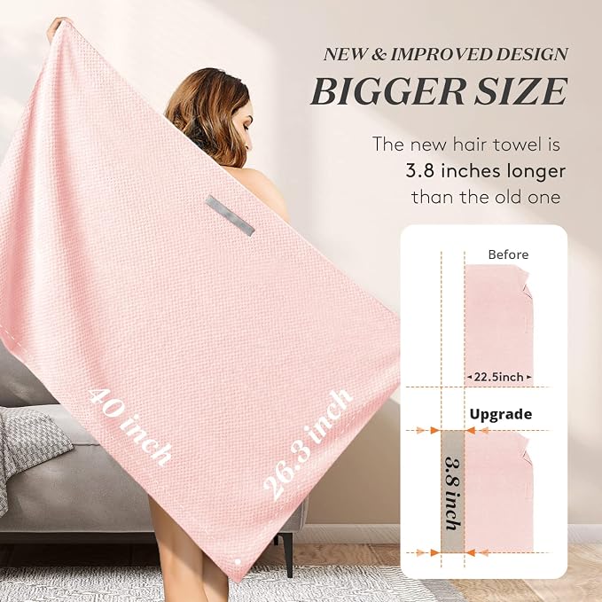 YFONG Large Hair Towel Wrap for Women, Super Absorbent Microfiber Hair Towel - Image 5