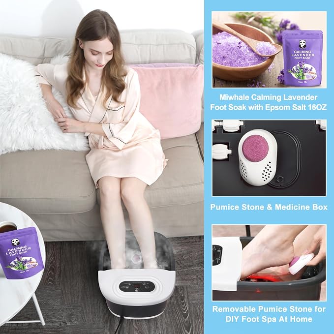 Foot Spa Bath Massager with Heat Bubbles and Vibration Massage and Jets - Image 4