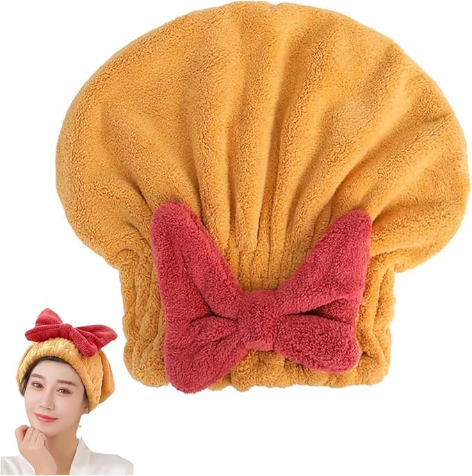 Microfiber Hair Drying Cap, Ultra Absorbent Hair Towel Wrap Turban by YUMINGUHC