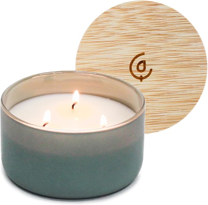 Calyan Wax Co. Evergreen & Eucalyptu 3 Wick Scented Candle by CalyanWaxCo