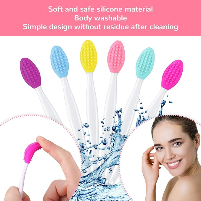 Patelai 24 Pcs Lip Scrub Brush Silicone Lip Scrubber Exfoliator - Image 5