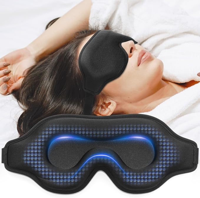 Sleep Eye Mask for Men Women, Weighted Sleeping Mask for Side Sleeper, Travel by AlbatrossHealthNewEngland