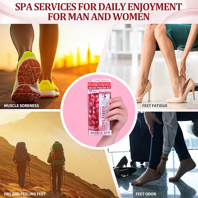 Pedicure Kit Foot Soak Set: Bubble Salt, Sugar Scrub, Massage Mask, Massage - Image 7