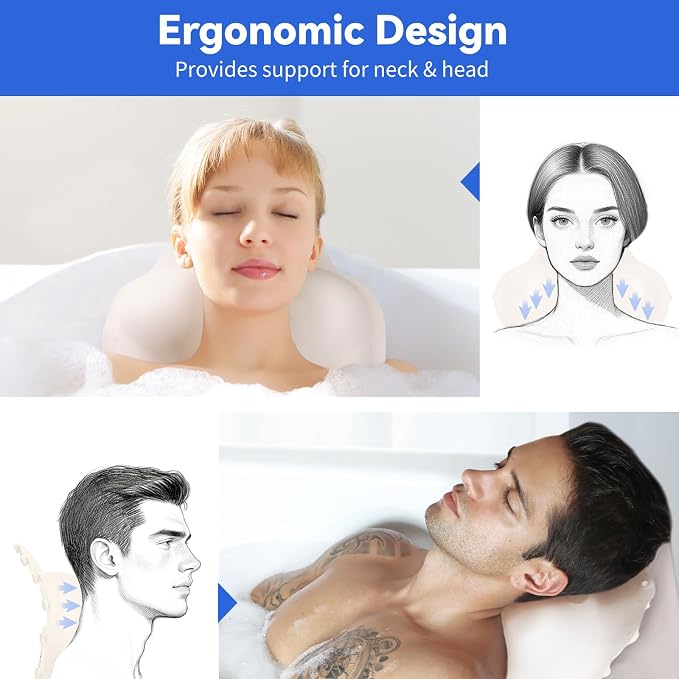 Goowin Bath Pillows for Tub, New Generation Skin-Friendly Silicone Bath Pillow - Image 2