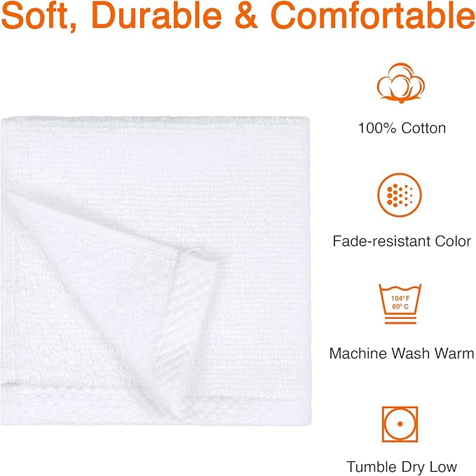 Amazon Basics Cotton Washcloths, Lightweight Quick-Dry, Absorbent Face and Body - Image 4