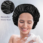 Three-Layer Terry Cloth Lined Satin Shower Cap, - Image 6