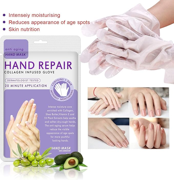 Hand Mask Moisturizing Glove 5 pack, Hydrating Masks Repair Dry Cracked Hands - Image 2