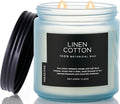 M&SENSE Fresh & Linen Cotton Scented Candles, 11.6oz Natural Soy Wax, 70-Hour by MSENSE