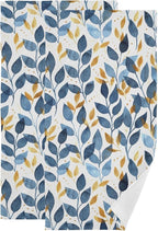 Blue and Gold Leave Branches Hand Towels by Unknown