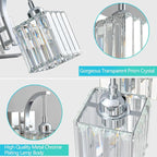 Crystal Vanity Lights 5-Light Chrome Bathroom Vanity Lights Modern Crystal - Image 5